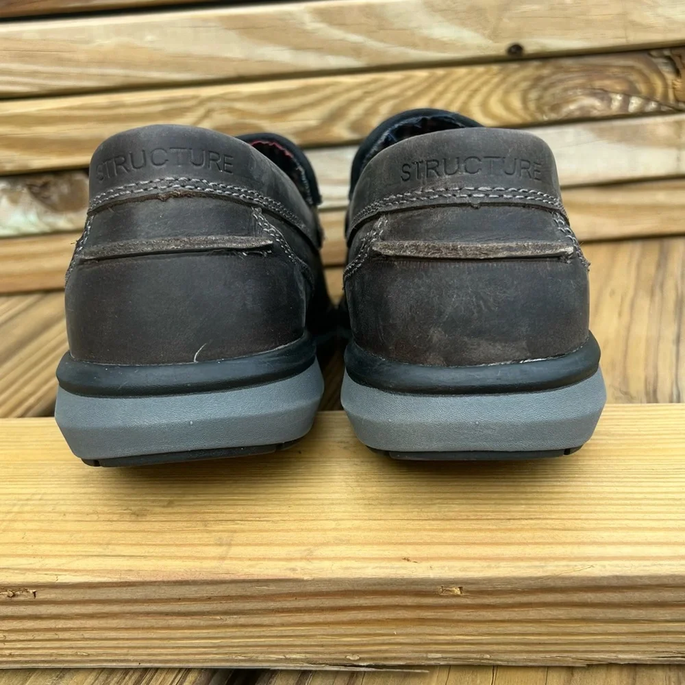 - Structure Sz 10 Vaughn Gray/Brown Leather Venetian Loafers! NEW!